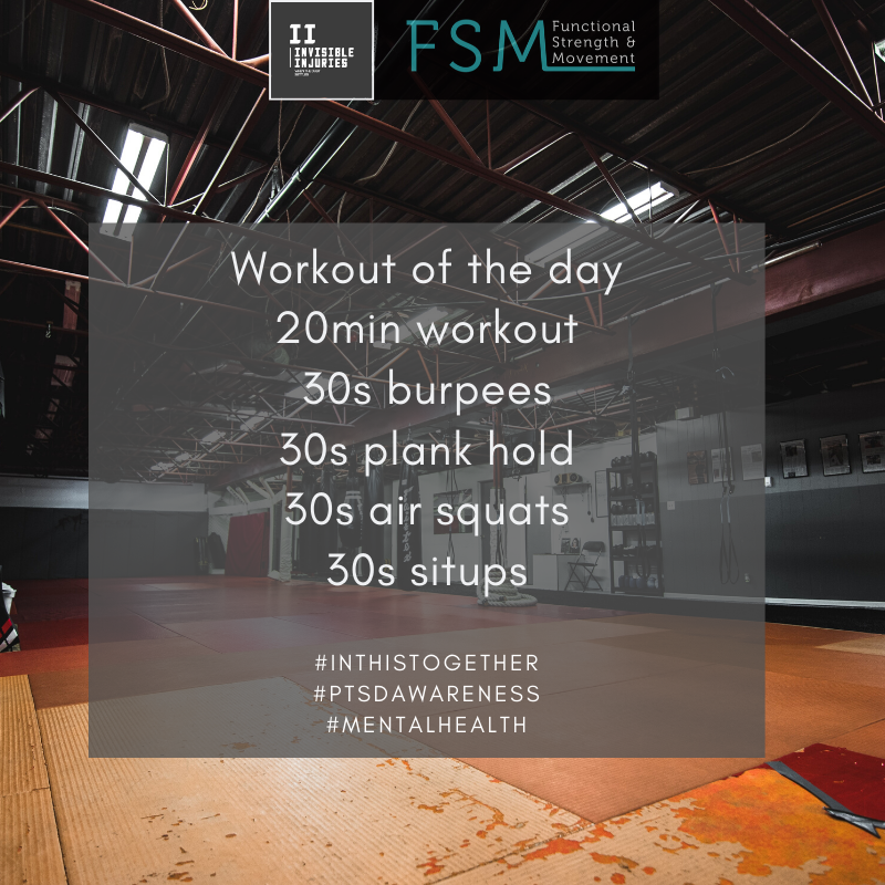 warehouse gymnasium with orange floor and workout in text
