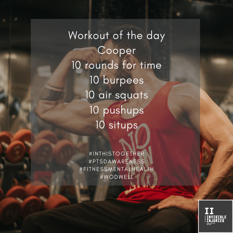 muscly man in red tank top in bicep pose in front of mirror with workout in text