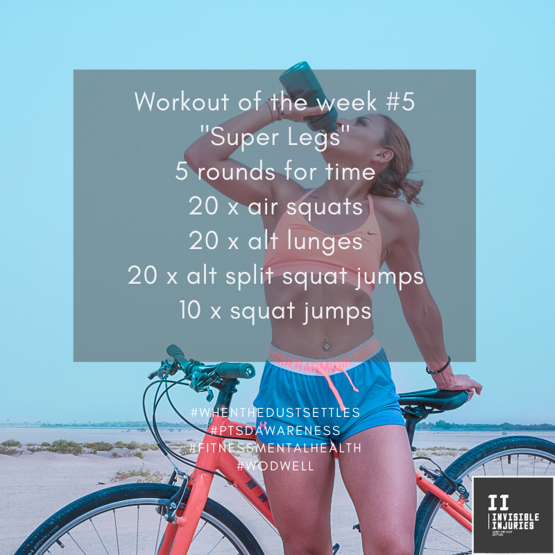 attractive woman in blue shorties and pink crop top drinking water leaning on a bicycle with workout in text