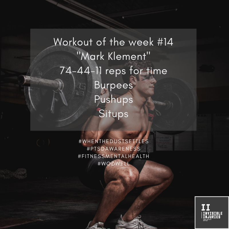 muscly male in black shorts squatting heavy weights with workout in text