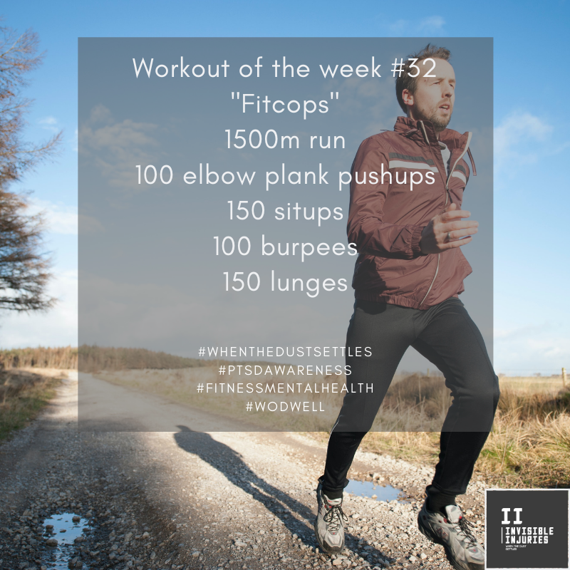man in cold weather running gear running along hillside path with workout in text