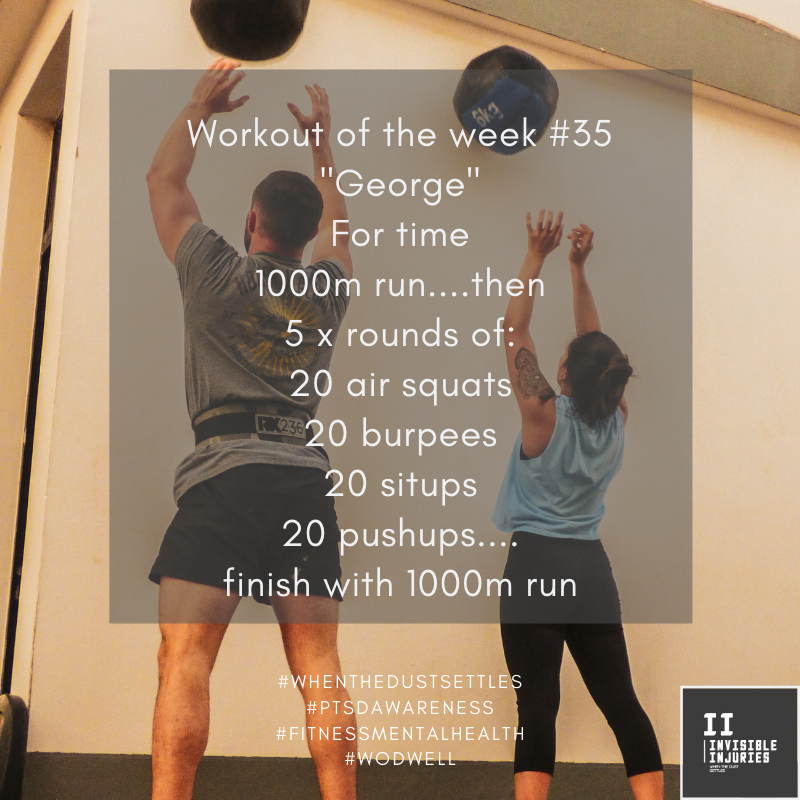 attractive male and female doing a wall ball exercise with workout in text
