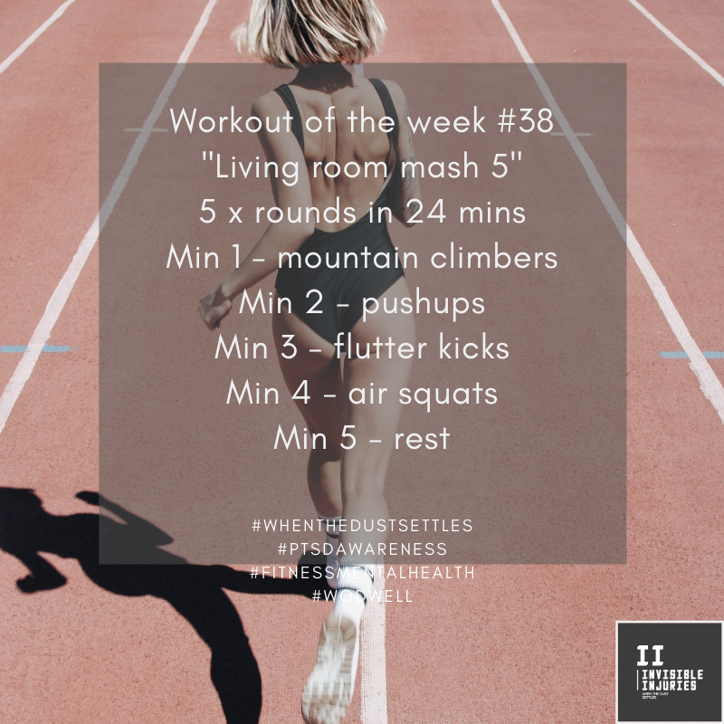 attractive woman in black leotard running on running track with workout in text