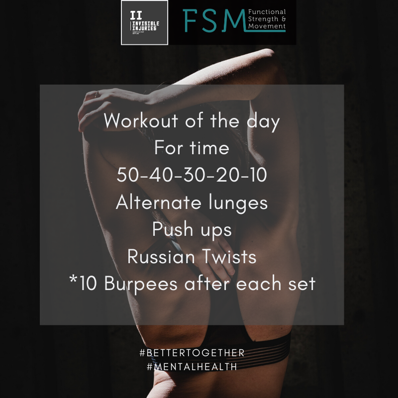 back of woman in gym crop top doing a tricep stretch and workout in text